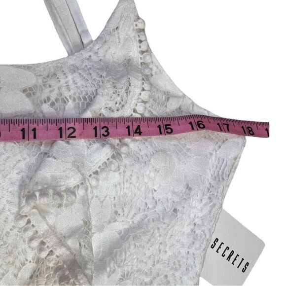 Saints & Secrets New Dress Romantic Floral Lace Ruffles White Straps Summer  L - Picture 4 of 8